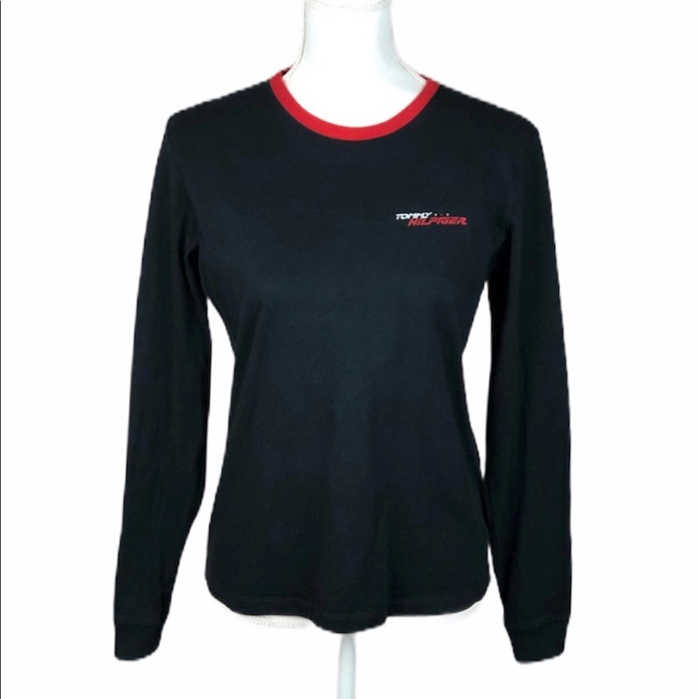 Tommy Hilfiger Long Sleeve Top Size M Navy Blue Classic Casual Shirt EUC